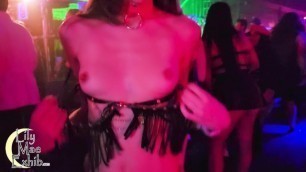 Tits out on the Dancefloor at a Packed Night Club!
