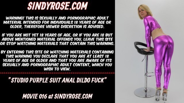 Studio purple suit anal dildo fuck