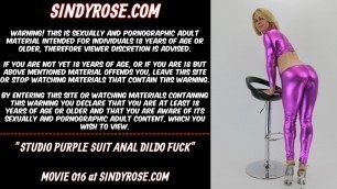 Studio purple suit anal dildo fuck