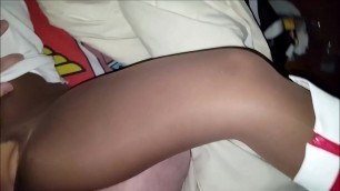 Sex with brown pantyhose and boots