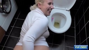 EVA ENGEL&colon; Pervy piss and fuck session on the toilet with stepdad